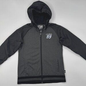 Carl Edwards Nascar Hooded Jacket Womens XL Gray Fitted Fleece Lined Pockets #99